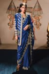 Buy_Masaba_Blue Salwar Heavy Raw Silk Embroidered Sitara Neel Bahar Saree Set With _at_Aza_Fashions