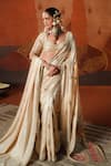 Buy_Masaba_Beige Saree Dupion Embroidered Gul Jharokha Bombat Barfi Set With Stole _at_Aza_Fashions