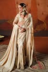 Shop_Masaba_Beige Saree Dupion Embroidered Gul Jharokha Bombat Barfi Set With Stole _at_Aza_Fashions