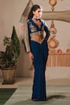 Buy_Masaba_Blue Blazer And Tube Thin Latchka Embroidery Zardozi The Saanjh Baug Skirt Set _at_Aza_Fashions