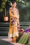 Buy_Masaba_Gold Kurta Crushed Georgette Tissue The Son Barfi Anarkali And Salwar Set _Online_at_Aza_Fashions