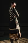 Shop_Masaba_Black Heavy Raw Silk Embroidery Gul Jharokha The Kala Khatta Kurta And Set _at_Aza_Fashions