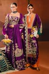 Shop_Masaba_Purple Heavy Raw Silk Embroidery Sequin The Jamun Cooler Kurta Salwar Set _at_Aza_Fashions