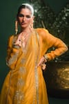 Shop_Masaba_Yellow Kurta Dupion Silk Embroidery Amaltas Jacket The Aam Panna Pant Set _at_Aza_Fashions