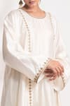 Buy_Chhaya Mehrotra_Ivory Bangalore Silk Embroidery Zardozi Round Kanak Kurta And Pant Set _Online_at_Aza_Fashions