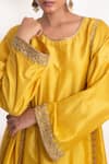 Buy_Chhaya Mehrotra_Yellow Bangalore Silk Embroidery Zardozi Kanak Panelled Kurta And Salwar Set _Online_at_Aza_Fashions