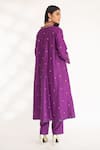 Shop_Chhaya Mehrotra_Purple Bangalore Silk Embroidery Zardozi V Neck Iya Geometric Kurta And Pant Set _at_Aza_Fashions