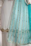 Chhaya Mehrotra_Blue Silk Organza Hand Embroidered Floral Neeli Dupatta _Online_at_Aza_Fashions