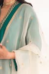 Chhaya Mehrotra_Ivory Silk Organza Hand Embroidered Floral Vanika Dupatta _Online_at_Aza_Fashions