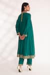 Shop_Chhaya Mehrotra_Green Bangalore Silk Hand Embroidered Zardozi Dhriti Kurta With Pant _at_Aza_Fashions