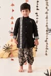 Buy_Cute Couture_Black Kurta Cotton Flex Embroidered Mirror And Dhoti Pant Set _at_Aza_Fashions