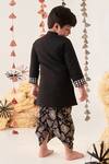 Shop_Cute Couture_Black Kurta Cotton Flex Embroidered Mirror And Dhoti Pant Set _at_Aza_Fashions