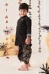 Buy_Cute Couture_Black Kurta Cotton Flex Embroidered Mirror And Dhoti Pant Set _Online_at_Aza_Fashions