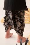 Shop_Cute Couture_Black Kurta Cotton Flex Embroidered Mirror And Dhoti Pant Set _Online_at_Aza_Fashions