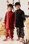 Shop_Cute Couture_Black Kurta Cotton Flex Embroidered Mirror And Dhoti Pant Set 