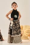 Buy_CUTE COUTURE_Black Lehenga Cotton Embroidered Thread Set _at_Aza_Fashions