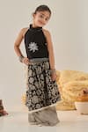 CUTE COUTURE_Black Lehenga Cotton Embroidered Thread Set _Online_at_Aza_Fashions