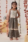 Buy_CUTE COUTURE_Beige Kurta Flex And Printed Floral Embroidered & Sharara Set _at_Aza_Fashions