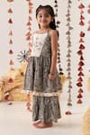 CUTE COUTURE_Beige Kurta Flex And Printed Floral Embroidered & Sharara Set _Online_at_Aza_Fashions