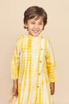 All Boy Couture_Yellow Handloom Chanderi Embroidery Sequins Tie Dye Kurta With Pyjama _Online_at_Aza_Fashions