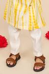 Shop_All Boy Couture_Yellow Handloom Chanderi Embroidery Sequins Tie Dye Kurta With Pyjama _Online_at_Aza_Fashions