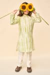 Buy_All Boy Couture_Green Handloom Chanderi Embroidery Sequins Thread Tie Dye Kurta With Pyjama _at_Aza_Fashions