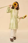 Shop_All Boy Couture_Green Handloom Chanderi Embroidery Sequins Thread Tie Dye Kurta With Pyjama _at_Aza_Fashions