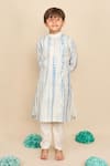 Buy_All Boy Couture_Blue Handloom Chanderi Embroidery Sequins Kurta With Pyjama _at_Aza_Fashions