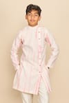 All Boy Couture_Pink Handloom Chanderi Embroidery Sequins Tie Dye Kurta With Pyjama _Online_at_Aza_Fashions