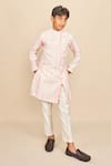 Shop_All Boy Couture_Pink Handloom Chanderi Embroidery Sequins Tie Dye Kurta With Pyjama _Online_at_Aza_Fashions