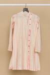 All Boy Couture_Pink Handloom Chanderi Embroidery Sequins Tie Dye Kurta With Pyjama _at_Aza_Fashions