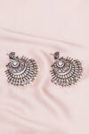 Shop_Ruby Raang_White Kundan Stone Studded Floral Chandbalis _at_Aza_Fashions