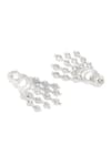 Ruby Raang_Silver Plated Kundan Clear Stone Studded Tasselled Chandbalis _Online_at_Aza_Fashions