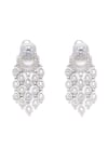 Buy_Ruby Raang_Silver Plated Kundan Clear Stone Studded Tasselled Chandbalis _Online_at_Aza_Fashions