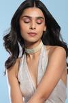 Buy_Ruby Raang_White Pearl Kundan Choker _at_Aza_Fashions