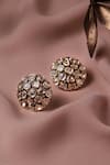 Shop_Ruby Raang_Silver Plated Crystals, Stones Kundan Studs _at_Aza_Fashions