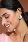 Buy_Ruby Raang_Silver Plated Diamonds, Zari Oversized Kundan Studs _at_Aza_Fashions