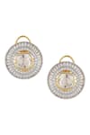 Ruby Raang_Gold Plated Imitation Diamonds Kundan Accented Stud Earrings _Online_at_Aza_Fashions