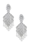 Ruby Raang_Silver Plated Diamond Chandelier Carved Earrings _Online_at_Aza_Fashions