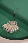 Shop_Ruby Raang_Gold Plated Kundan Floral Carved Maangtikka _at_Aza_Fashions