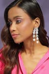 Buy_Ruby Raang_Silver Plated Kundan Stone Studded Geometric Earrings _at_Aza_Fashions