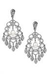 Ruby Raang_Gray Kundan Floral Swirl Stone Studded Earrings _Online_at_Aza_Fashions