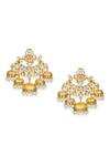 Ruby Raang_Gold Plated Kundan Floral Studded Earrings _Online_at_Aza_Fashions