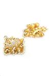 Buy_Ruby Raang_Gold Plated Kundan Floral Studded Earrings _Online_at_Aza_Fashions