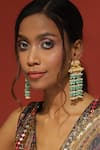 Buy_Ruby Raang_Sky Blue Beads Elephant Tassel Earrings _at_Aza_Fashions