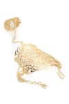 Ruby Raang_Gold Plated Swirl Cut-out Hand-harness _Online_at_Aza_Fashions