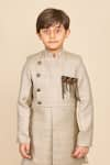 Buy_All Boy Couture_Grey Achkan Matka Double Layered With Pyjama _Online_at_Aza_Fashions