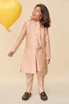 Buy_All Boy Couture_Pink Achkan Chanderi Embroidery Zari And Kurta Set _at_Aza_Fashions