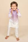 Shop_All Boy Couture_Purple Jodhpuri Silk Satin Ombre Kurta Set _at_Aza_Fashions