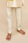 All Boy Couture_Ivory Achkan Cotton Matka Kurta Ombre Bandhgala Set _Online_at_Aza_Fashions